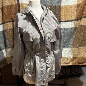 Sweet Wanderer Light Gray Utility Rain Jacket